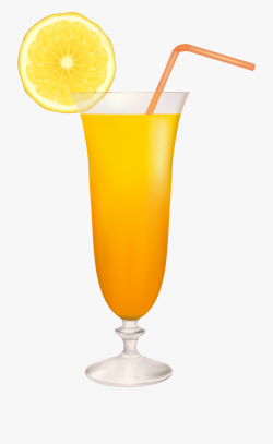 Cocktail Glass With Lemon Png Clipart - Lemon Juice Glass ...