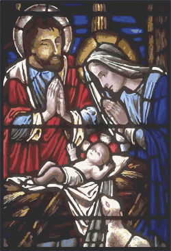 Clipart - Holy Family in Stained Glass