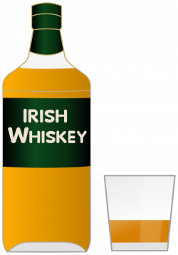 Clipart - Bottle of Irish whiskey and a glass