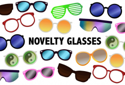 NOVELTY GLASSES CLIPART - Printable sunglasses icons