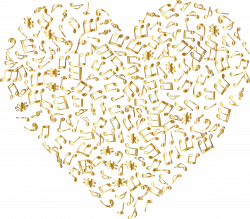 Clipart - Gold Musical Heart 4 No Background