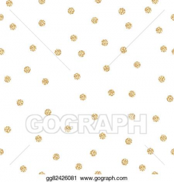 EPS Vector - Gold shimmer glitter polka dot seamless pattern ...