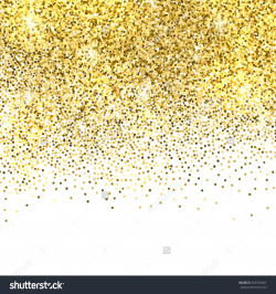 Gold Sparkles On White Background. Gold Glitter Background ...