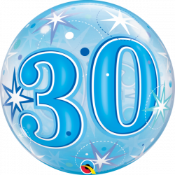 30 Blue Starburst Sparkle Balloon - Balloon Boutique