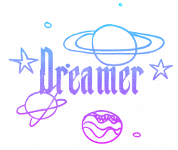 dreamer word words planets saturn gradient glitter blue...
