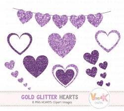 Purple Glitter Hearts, Glitter Hearts, Purple Hearts Clipart, Purple  Glitter Planner Clipart, Purple Hearts Graphics, Glitter Banner Clipart