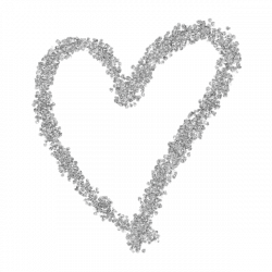 Silver Glitter Heart Web Flair Graphic