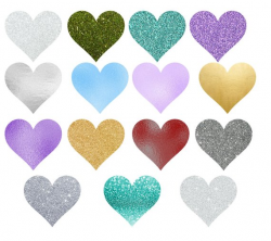 Hearts Glitter and Foil Clipart, glitter heart clip art ...