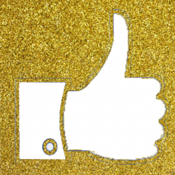 Facebook Thumb, Facebook Like, Vector, Gold Colour Glitter PNG and ...