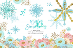 winter wonderland clip art, glitter snowflakes clip art