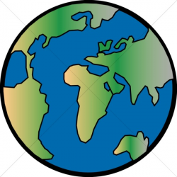 Gradient Globe with Black Outline | Peace Clipart
