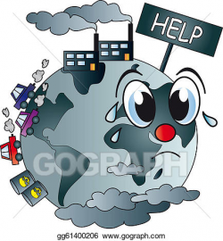 Drawing - Polluted world. Clipart Drawing gg61400206 - GoGraph