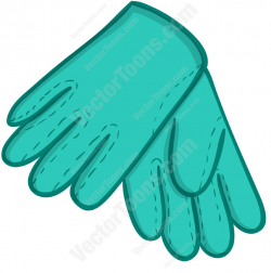 Blue Gardening Gloves Cartoon Clipart - Clip Art Library