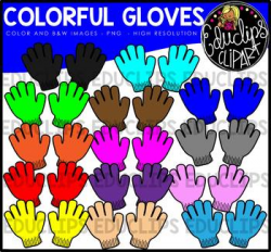 Colorful Gloves Clip Art Bundle {Educlips Clipart}
