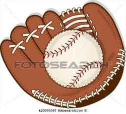 Vintage baseball and baseball glove or mitt Clip Art ...