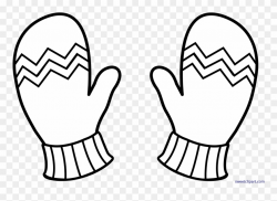 Mitten Clip Cute - Gloves Clip Art Black And White - Png ...