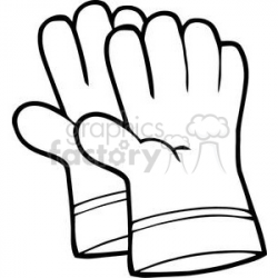 black and white gardening gloves clipart. Royalty-free clipart # 379789