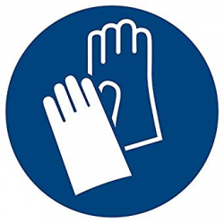 Wear Protective Gloves Sticker, Vinyl 4 inch Diameter ...