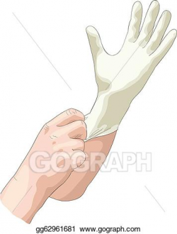 Clip Art Vector - The doctor wears sterile latex gloves ...