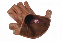 Men's unlined fingerless leather driving gloves (color tan) – deepachild