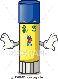EPS Illustration - Money eye cute cartoon on the glue stick ...