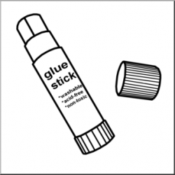 Clip Art: Glue Stick 1 B&W I abcteach.com | abcteach