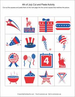 4th of July Cut and Paste Activity http://www.kidscanhavefun.com ...