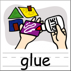 Clip Art: Basic Words: Glue Color Labeled I abcteach.com ...