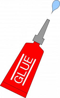 Clipart - red glue tube with drop