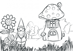 Gnome in the Garden coloring page | Free Printable Coloring ...
