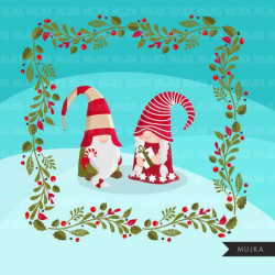 Christmas gnomes Clipart. Scandinavian Gnome graphics, Tomte ...