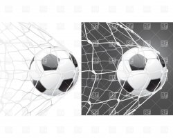 Score a goal, soccer ball and stretched net Vector Image ...