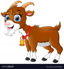 Cute brown goat cartoon Royalty Free Vector Image | Clipart ...