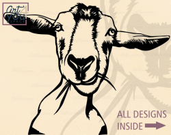 funny goat, svg, farm animal, Ibex, Billy goat clipart, download, head,  face, vector, cricut, png, dxf files for cnc, plasma laser cut model