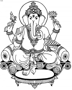 Hand Drawing Flowers God Downloads Vector Ganesha Free ...