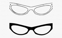 Goggles Clipart Eyeglasses - Cat Eye Glasses Drawing #341657 ...
