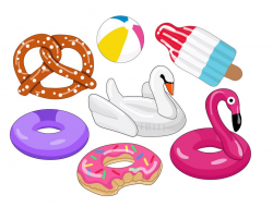 FLOATIES CLIPART - pool party images, swan floaty clipart, summer  scrapbook, summer clipart pool clipart beach ball clipart Instant Download