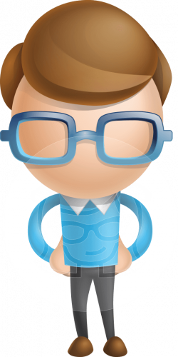 Vector Simple Boy With Glasses Cartoon Character - Nerdy ...