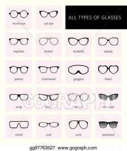Vector Illustration - All types of glasses pink. eps. EPS ...