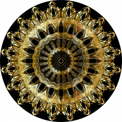Clipart - Chromatic Mandala Line Art Gold