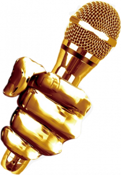 golden gold music microphone onstage dj singer mic hand...