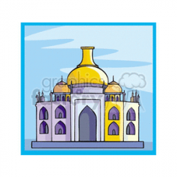 A purple and gold islamic mosque clipart. Royalty-free clipart # 164290