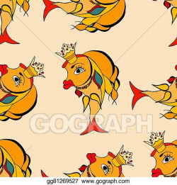 Vector Illustration - Goldfish with crown. EPS Clipart ...