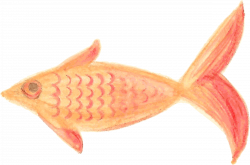 Clipart - Painted Fish Orange patterned traced