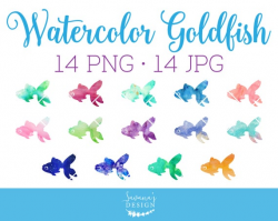 Watercolor Goldfish Clipart, Fish Clipart, Goldfish Clip Art ...