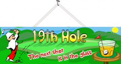19th Hole Funny Quote Sign with Green, Male or Female Golfer ...