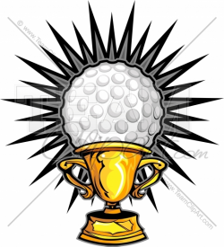 Golf Trophy Clipart Image. Easy to Edit Vector Format.