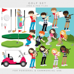 Golf clipart - golf clip art golfing girls golfing boys golfing cute golf  ball golf cart clubs sport kids digital personal commercial use