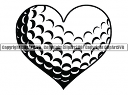 Love Golf #68 Heart Ball Tournament Club Iron Wood Golfer Golfing Sport  Cart Car Game Logo .SVG .EPS .PNG Clipart Vector Cricut Cut Cutting