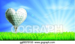 Vector Stock - Heart shaped golf ball. Clipart Illustration ...